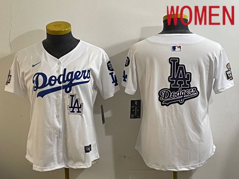 Women Los Angeles Dodgers Blank White Game 2024 Nike MLB Jersey style 112127